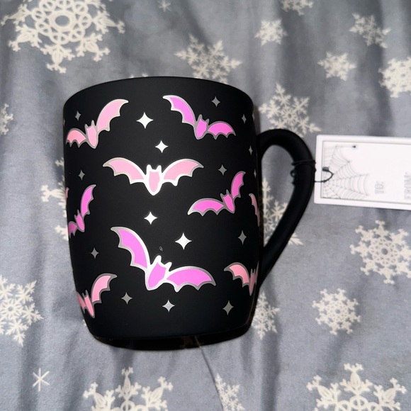 Other - NEW Cobwebs & Cauldron pink bats Halloween Mug